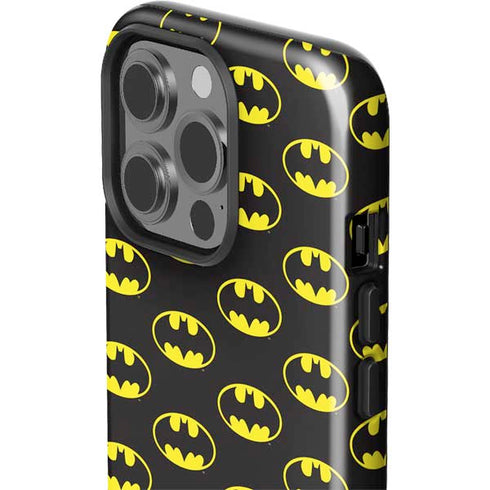 DC Comics Batman Logo All Over Print iPhone 15 Pro Impact Case